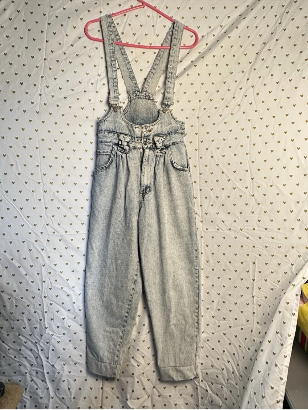 Vtg 80s Jordache Acid Wash Denim Overalls Pleated High Waist Size M Rare